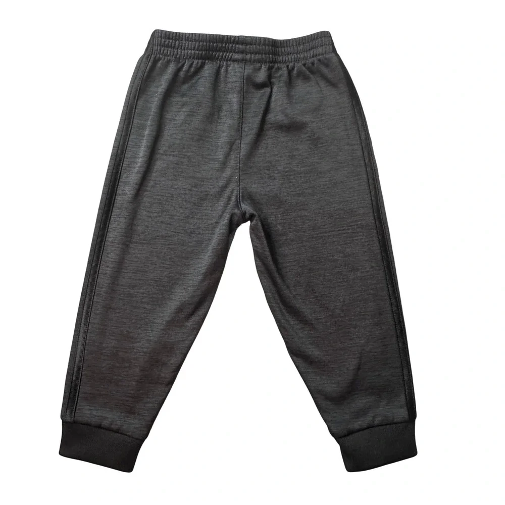Adidas Joggers Kids 2T Charcoal Grey‎ AK5800 HCM077 3-Stripe Elastic Waist Pants